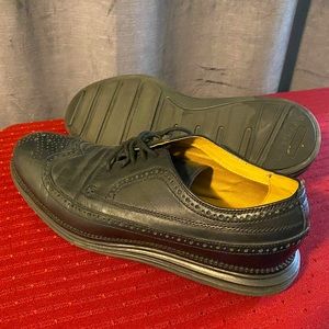 Men's Cole Haan Oringinal Grand Wingtip Oxford Shoes Black Genuine Leather